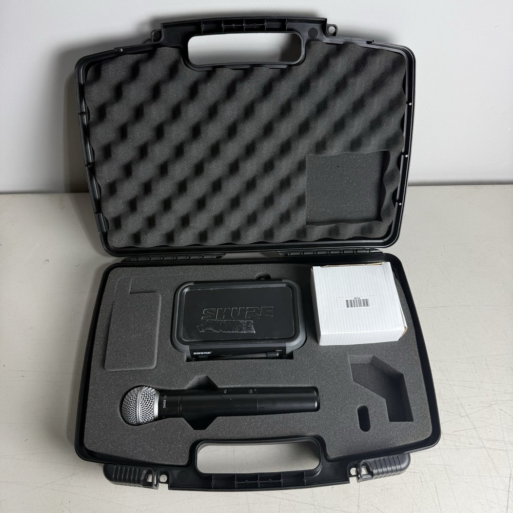 Shure SM58 & SHURE PGX4 WIRELESS RECEIVER with AC ADAPTER  and Case